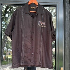 Cubavera Black Casual Vegas Button Down Shirt
